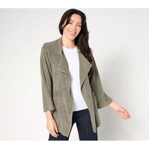 Maya J Women's Sleepwear Sz M CozyChic Ultra Lite Open Front Green A656307